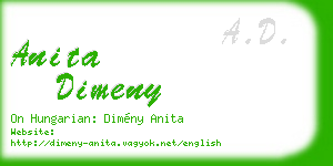 anita dimeny business card